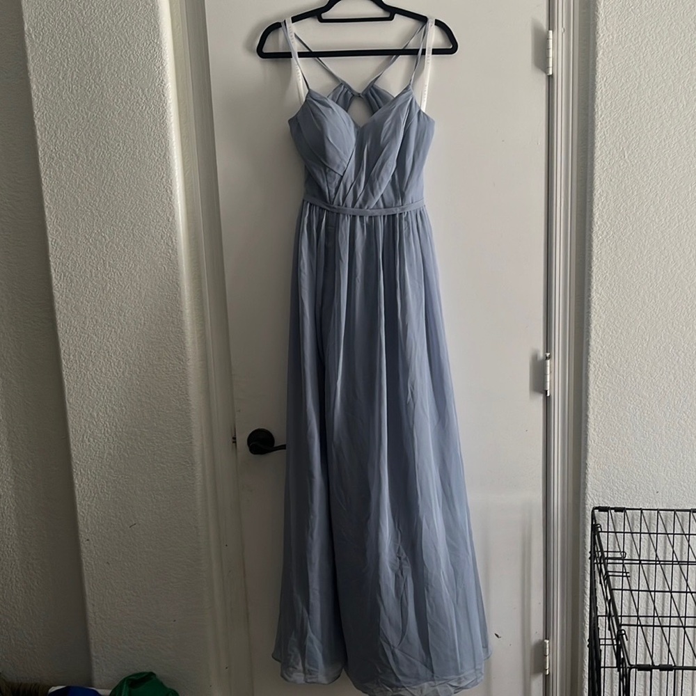 Azazie Light Blue Maxi Dress